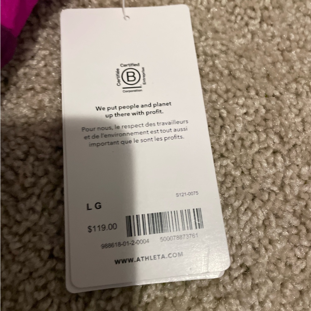 Athleta Coastline One Piece Swimsuit Electric Fuchsia Color Block Size L  NWT - Picture 4 of 6